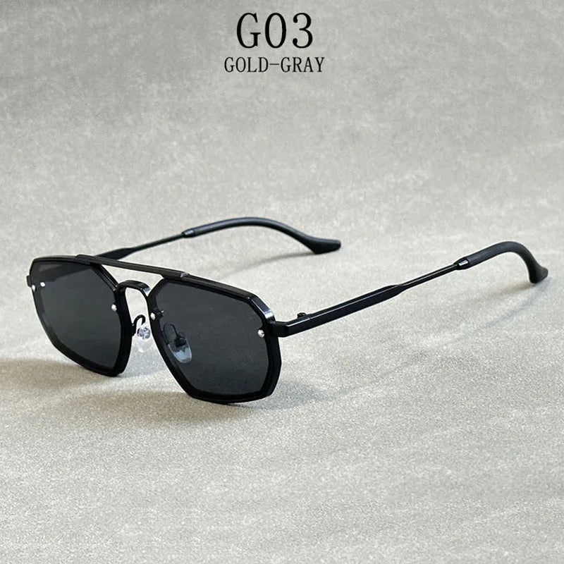 Metal Punk Square Sunglasses For Men Luxe Vintage Steampunk Sunglasses Women Trendy Retro Fashion Glasses Gafas De Sol Hombre
