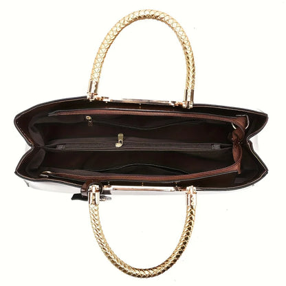 Elegant ladies' evening handbag - shoulder bag, patent leather glossy leather PU leather crossbody bag