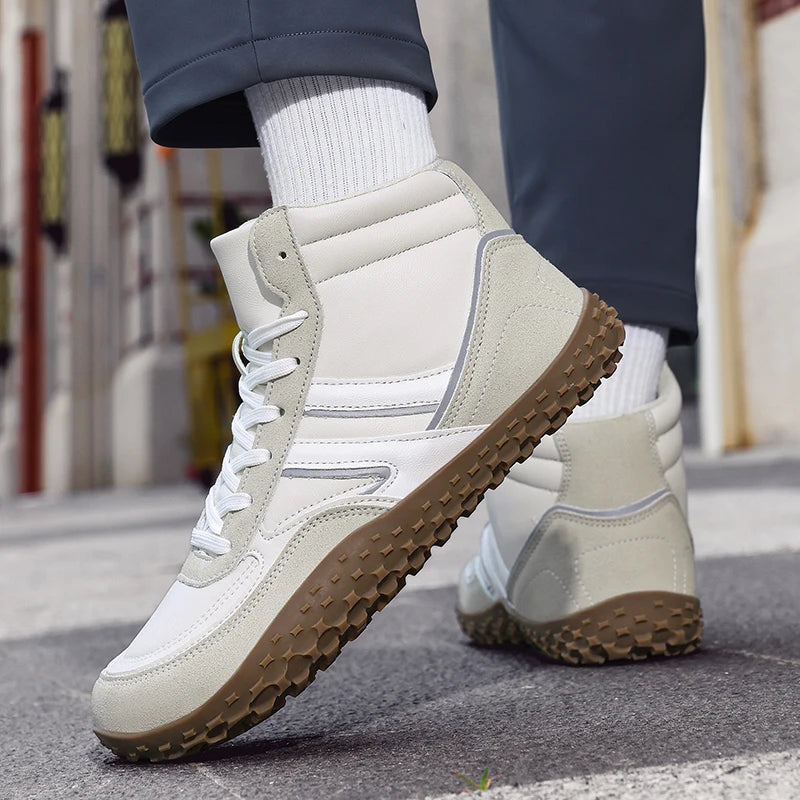 New Winter Booties Outdoor Waterproof Barefoot Boots For Men Ankle Boots Minimalist Barefoot Non-slip Casual Sneakers Big Size