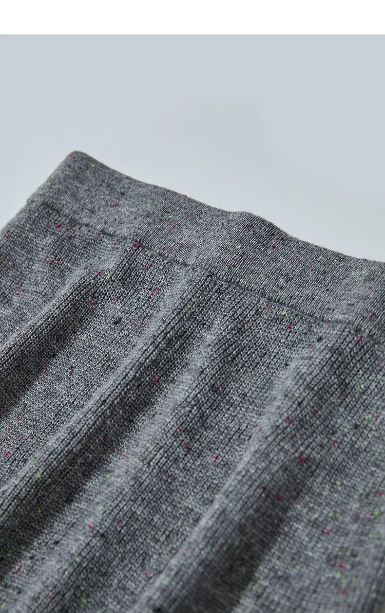 Knitted Skirts For Women 2025 Spring New Gentle A-line Long Skirt Loose Solid Color Elegant Versatile Woman Clothes12553045