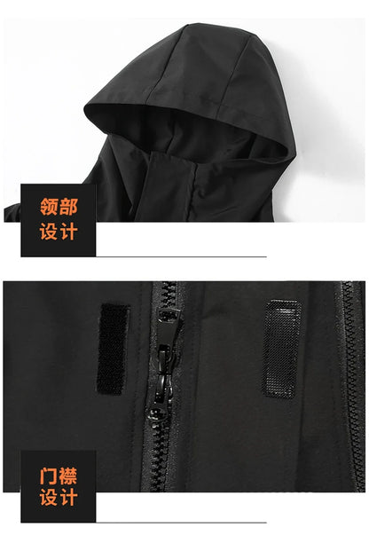 10XL 12XL Plus Size Windbreaker Men Waterproof Jacket Solid Color Black Windbreaker Coats Male Big Size Outdoor Outerwear