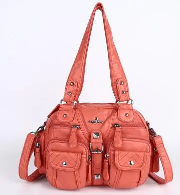 Bag Women Small Handbags Satchel Top-handle Handbag PU Shoulder Bag 8”x11” Dumpling Pack Multi-pockets Shoulder Bag