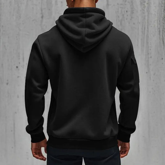 2025 new men's and women's multi pocket ribbon zipper wool hooded casual shirt loose pullover fashionable sports shirt top