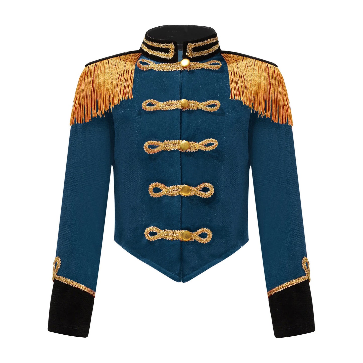 Kids Girls Boys Drum Major Costume Marching Band Uniform Ringleader Drummer Halloween Cosplay Performance Prince Costume