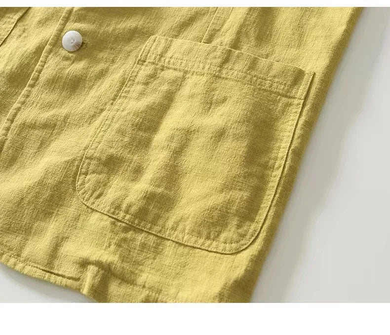 Men's Casual Suit Single-layer Jacket Solid Color Cotton And Linen Casual Fashion Men's Top