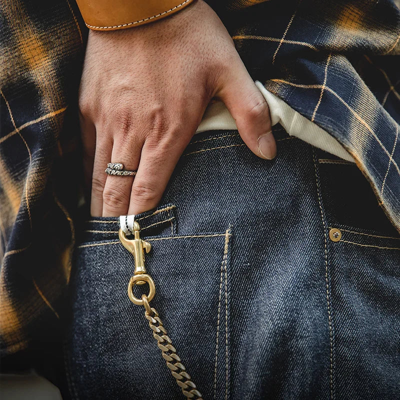 Vintage 13.5oz Heavyweight Selvedge Raw Denim Jeans Men's Straight Fit Cotton Jeans Casual Pocket Trousers Fall Winter