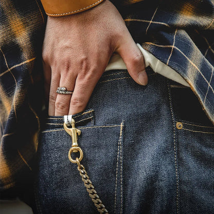 Vintage 13.5oz Heavyweight Selvedge Raw Denim Jeans Men's Straight Fit Cotton Jeans Casual Pocket Trousers Fall Winter