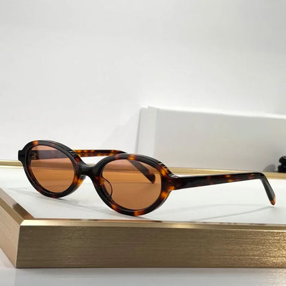 Luxury Small Oval Women's Sunglasses Handmade Acetate High Quality Original Brand Design UV400 Prescription Eyeglasses for Men