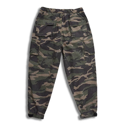 Big Size Men's Cargo Pant Elastic Waist Cotton Jogger Trouser Male Camouflage Loose Spring Pocket Extra Large Plus Baggy Hip Hop