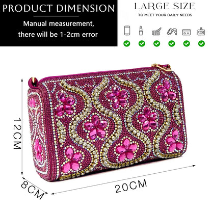 2024 Elegant Rhinestone Pointed-Toe Pumps With Matching Bag Set Large Capacity Bag for Women's Party High Heels