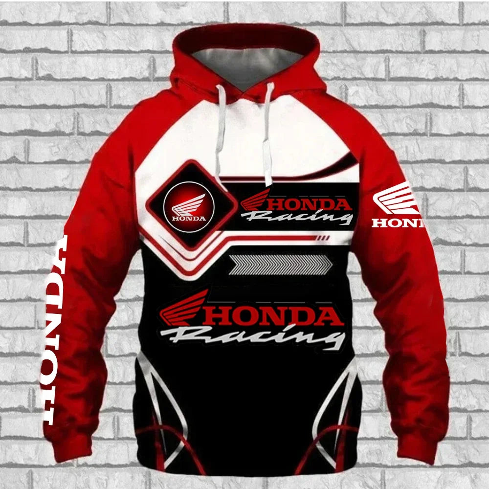 Hoodie Streetwear Fashion Honda Logo 3D Print Men's Hooded Sweatshirt Large Size Outdoor Sport Clothing Honda Racing Suit