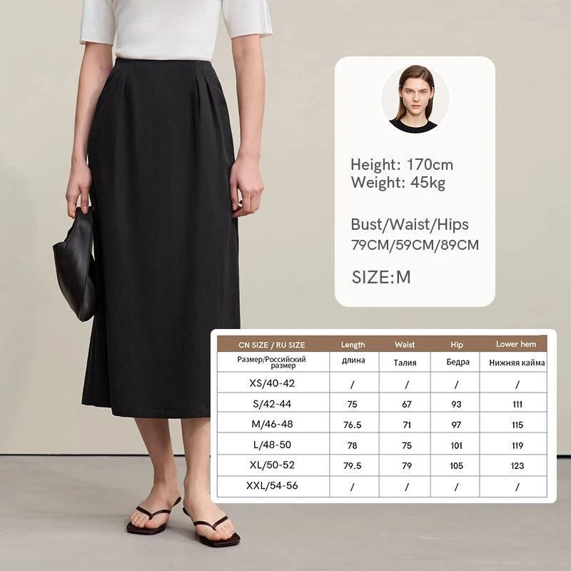 Casual Skirts For Women 2026 Spring New Elegant A-shaped Skirt Women Split Pocket Versatile Medium And Long Skirt 12621024