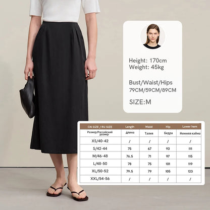Casual Skirts For Women 2026 Spring New Elegant A-shaped Skirt Women Split Pocket Versatile Medium And Long Skirt 12621024