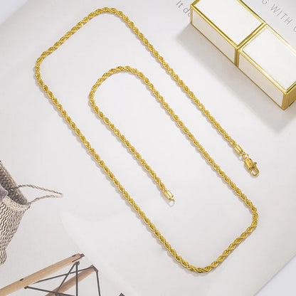 Men 100%925 Sterling Silver 3mm Twist Rope Chain Necklace Women Diamond Cut Clasp Box Chain 16-30 inch Chocker Jewelry Boy Gifts