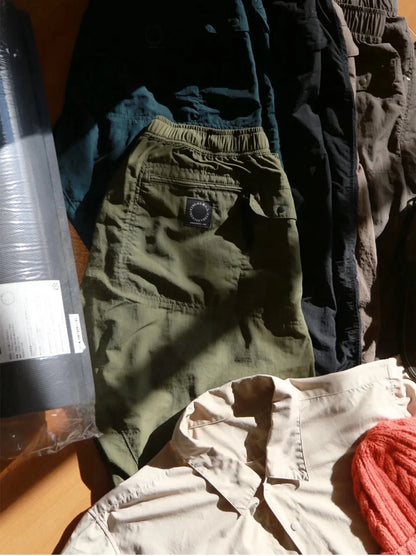 Spring 2026 Outdoor Lightweight Quick Dry Cargo Pants Multiple Pockets City Casual Style Polyester Fiber Straight Leg