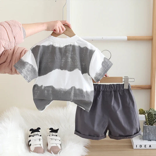 Summer Children Kid Boys Girls Cotton Clothes Full Printed T-shirt Shorts Toddler Clothing Baby Tracksuit Infant Casual Set