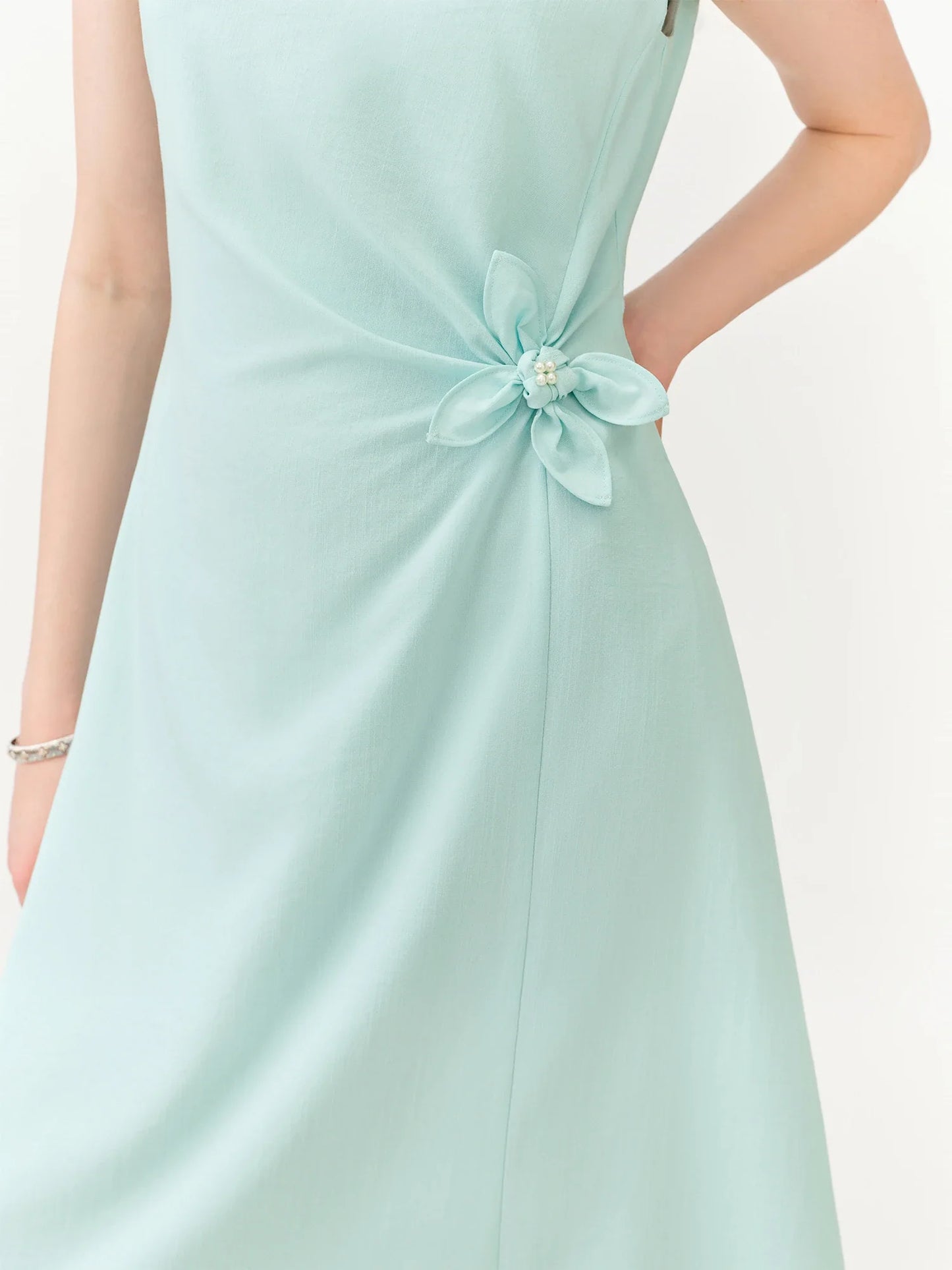 Summer Women's French Style Spaghetti Strap Slip Elegant Dress Waist-Cinching Maxi Coquette Effortless Style
