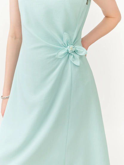 Summer Women's French Style Spaghetti Strap Slip Elegant Dress Waist-Cinching Maxi Coquette Effortless Style