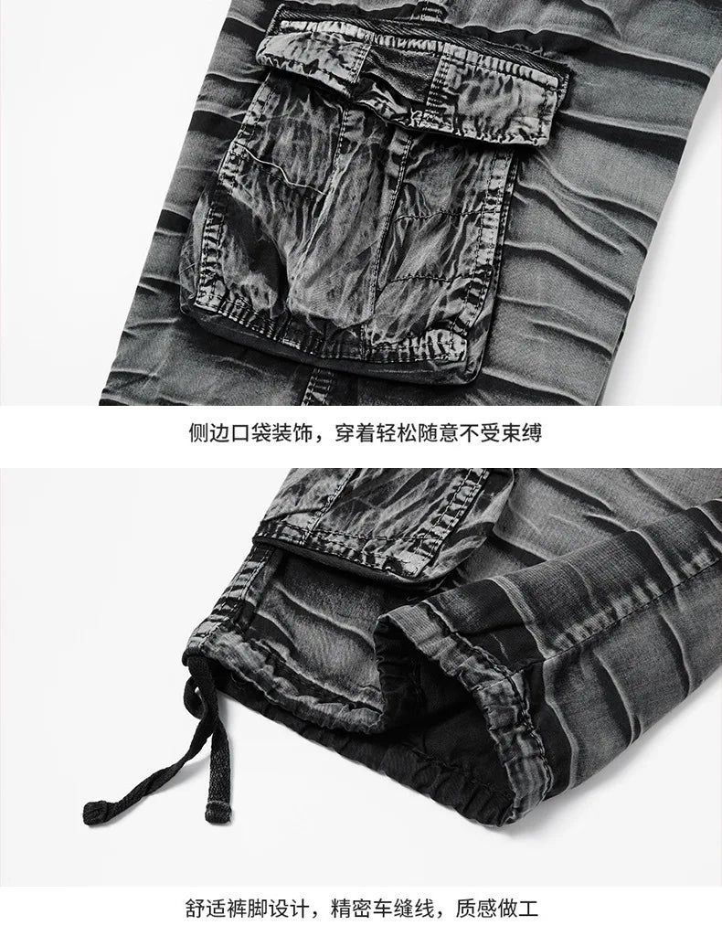 Men Multi Pocket Casual Breathable Sports New Shorts Men Summer Cargo Shorts Men Loose Plus Size Pure Cotton Five Point Pants