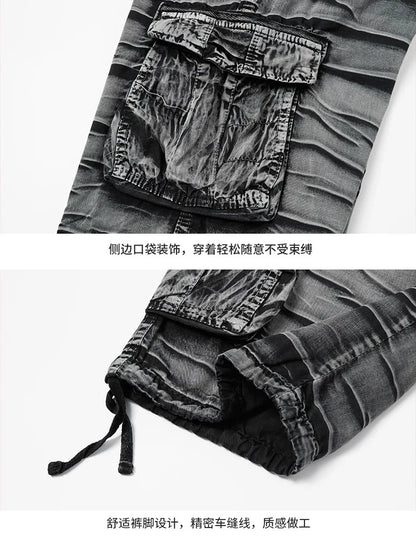 Men Multi Pocket Casual Breathable Sports New Shorts Men Summer Cargo Shorts Men Loose Plus Size Pure Cotton Five Point Pants