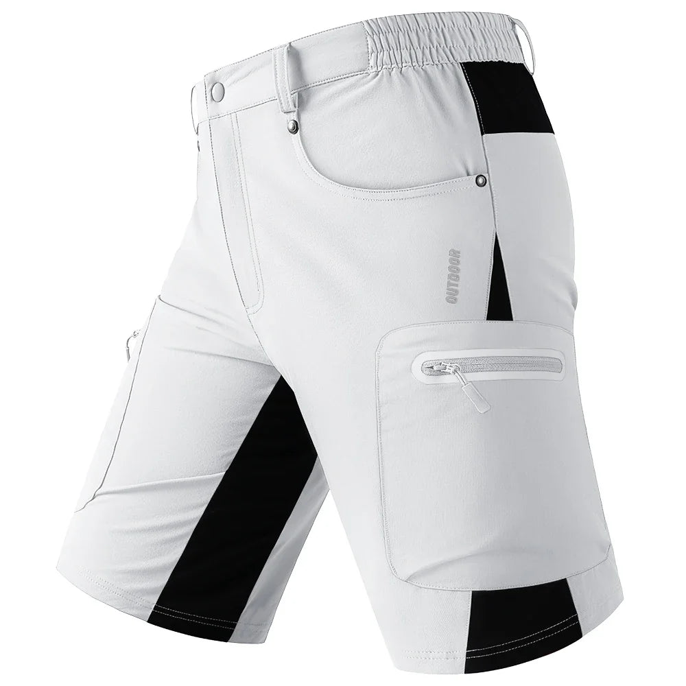 Quick Dry Cargo Shorts Mens Lightweight Work Cargo Shorts Multi Pockets Waterproof Outdoor Hiking Fishing Shorts Male