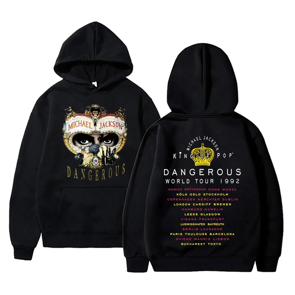 Michael Jackson King of Pop Graphic Hoodie Men Women Vintage Gothic Rock Sweatshirt Male Hip Hop Punk Oversized Pullover Hoodies