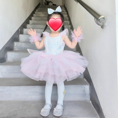 Children's Day Dance Dress Girl Ballet Princess Summer Dresses Girls Ballet Sequins Outfit Kids Clothes Vestidos Birthday Gift
