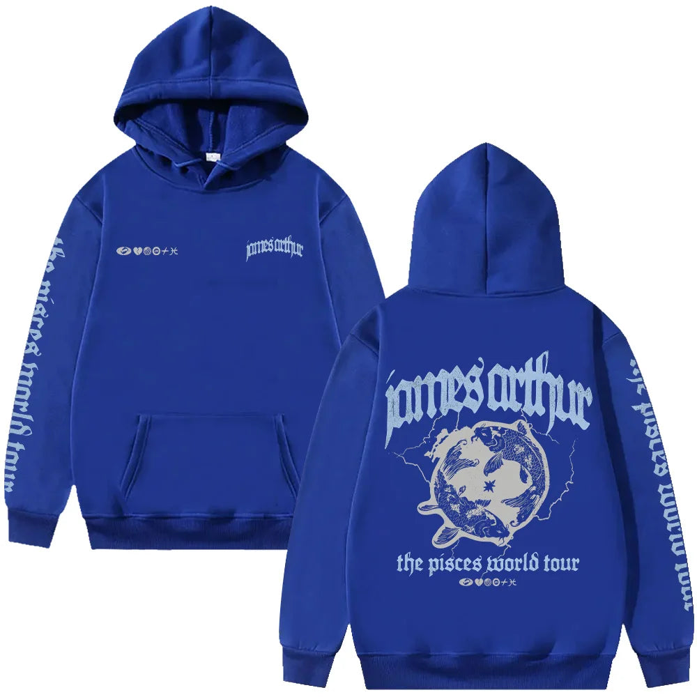 Vintage Pisces Hoodie James Arthur Merch Y2K Sweatshirt Harajuku Casual HipHop Streetwear Women Men Fashion High Street Pullover
