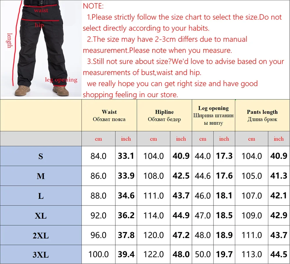 Tactical Combat Pants Men streetwear Camouflage Cargo Pants Army Work Waterproof  Trousers Urban Casual Pants