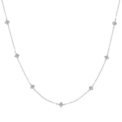 Collar Plata 925 Sterling Silver Choker Necklace For Women Round Cut 3mm Moissanite Necklaces Clavicle Chain Jewellry Gift