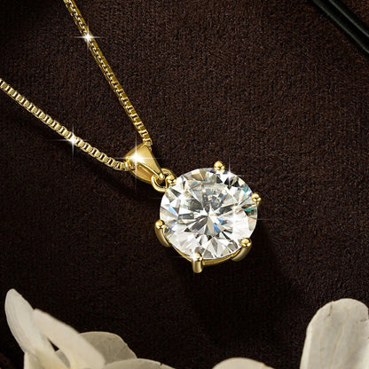 Pass Diamond Test 1.0ct–5ct Moissanite Necklace Sparkling Solitaire Pendant Necklaces for Women Wedding Party Jewelry Gift