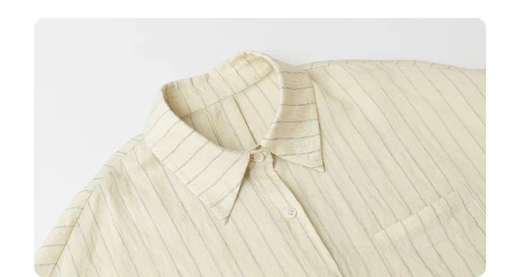 Women Dress Sets Stripe Shirt Loose Casual Long Sleeve Sunscreen Blouses Camisole V-neck Dresses Spring Autumn 2025