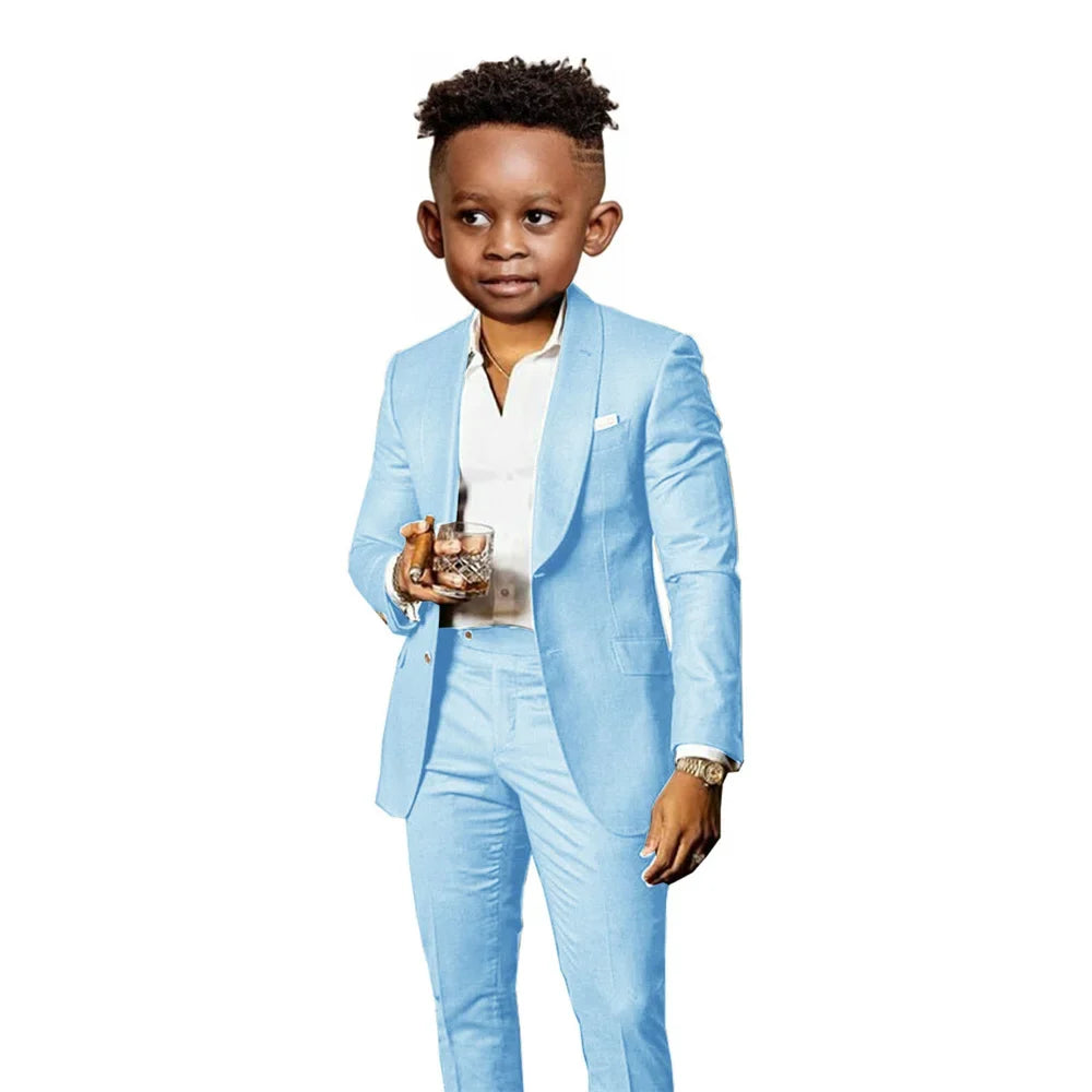 Many Colors Boys Regular Fit Suit Set 2 Pieces Jacket Pants Formal Banquet Outfit Handsome Comfortable Wedding Tuxedo For Kids