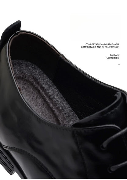 Spring Autumn New Pointed Toe Leather Shoes Men Fashion Business Casual Shoe Male Lace Designer Solid Color Wedding Shoes Man
