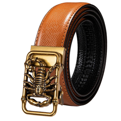 Men's Orange Brown Belt for Jeans New Yellow Green Blue Leather Jeans Belts Fashion Cowboy Genuine Leather Belt Strap