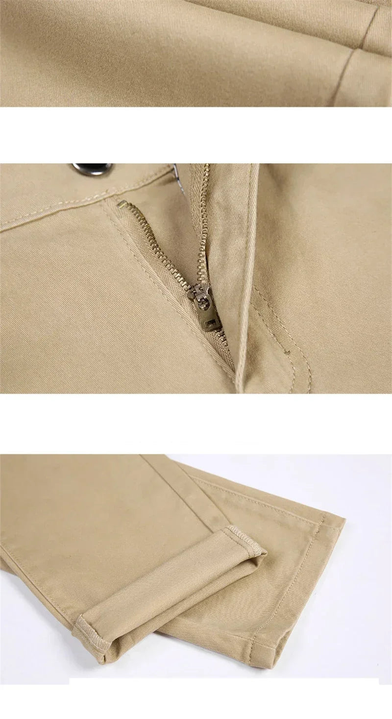 New Mens Spring Summer Business Casual Pants Fashion Cotton Soft Stretch Straight Classic Trousers Korean Solid Color Man Pants