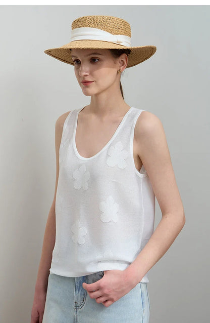 Summer New Knitted Camisole Women 2025 Solid Sleeveless U-neck Casual Tops for Woman Fashion Office Lady Clothing 12542111