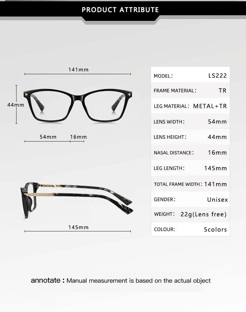 Fashion Personalized Geometric Simple Design Women's Anti-Blue Light Reading Glasses Men Customizable Prescription LS222