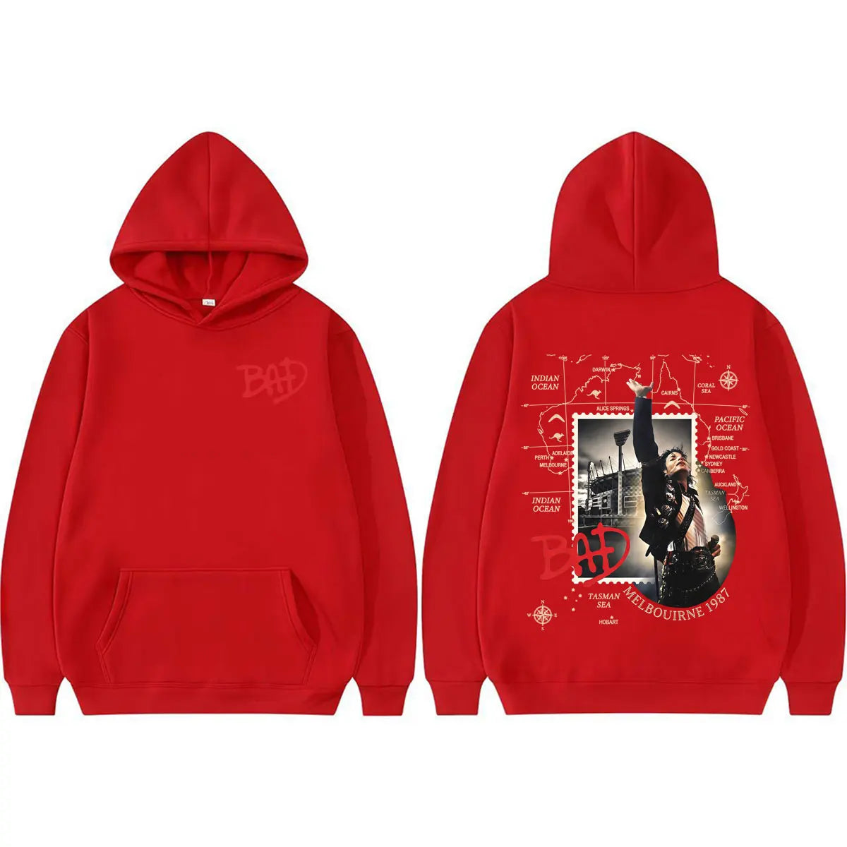 King of Pop Michael Jackson Bad Tour Pullovers Men Women Retro 80s Harajuku Fashion Hoodies High Quality Casual Cozy Sweatshirts