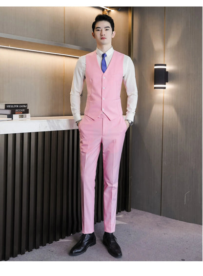 Plus Size 40-29 High Qualitys Men's Solid Color Slim Fit Suit Pants Fashion Business Formal Men Wedding Social Party Trousers
