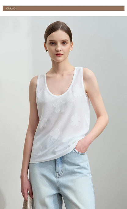 Summer New Knitted Camisole Women 2025 Solid Sleeveless U-neck Casual Tops for Woman Fashion Office Lady Clothing 12542111