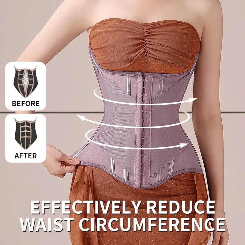 U-shaped Waist Trainer Corset Women Buttoned Shapers Breast Lifted Waist Trainer Steel Bone Slimming Womens Body Shapewear