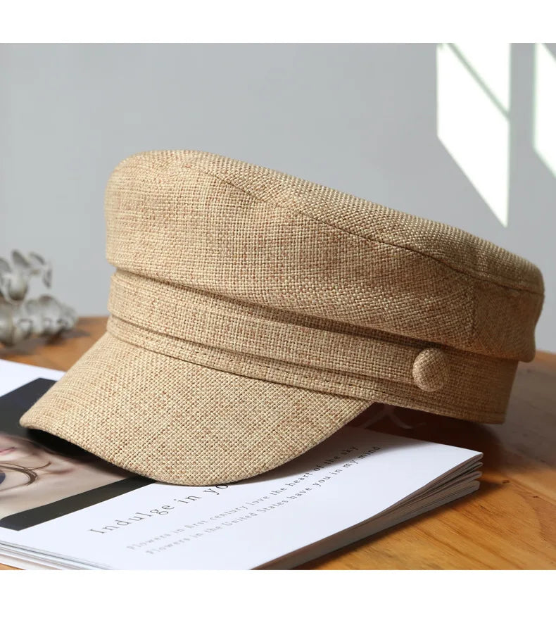 Octagonal Hats Women Beret Girls Octagonal Flat Cap Cotton Navy Hats for Women Stylish Artist Painter Newsboy Hats Army Cap