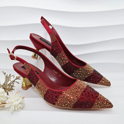New Italian Design Stylish And Elegant Sky Blue Rhinestone Embellished Satin Pointy Toe Pumps And Clutch Bag