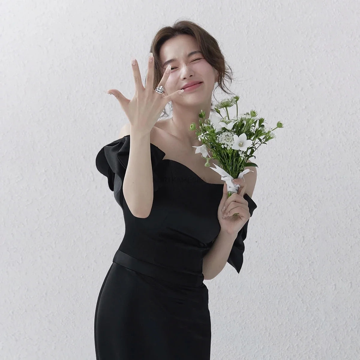 Wedding Dresses Sweet Bow Off The Shoulder For Women 2024 Satin Black Evening Dress Elegant Floor-length Simple Wedding Shooting