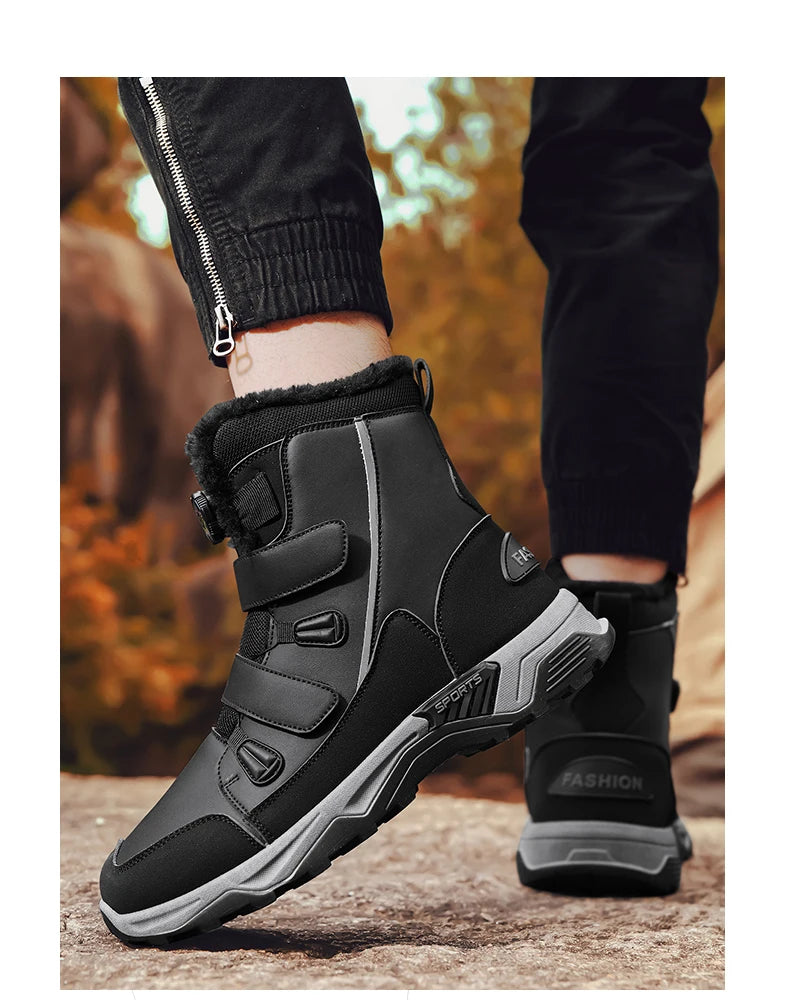 Men's Waterproof Snow Boots Midsole Warm Winter Outdoor Shoes With Slip Resistant Abrasion Resistant Outdoor Boots Men