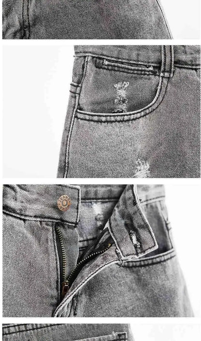 Women's Shorts Punk Ripped Baggy Short Pants for Woman To Wear Mini Loose Jeans Denim Korean Style XL Streetwear Clothing Cheap