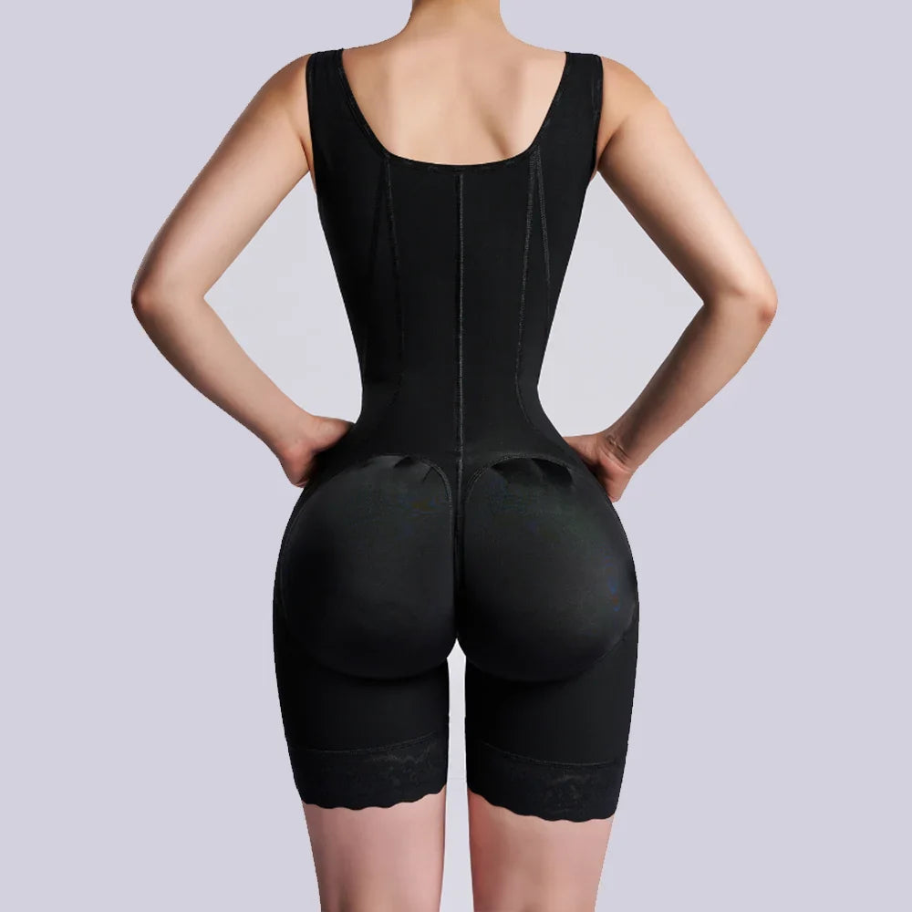 Shapewear Mid-leg Adjustable Hook and Eye Bodysuit High Compression Faja Colombianas Tummy Control Underwear