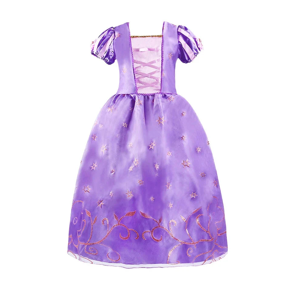 2026 Princess Party Costume Play Fancy Dress Girl Animation Movie Tangled Fairy Tale Halloween Apparel Purim Festival Frocks