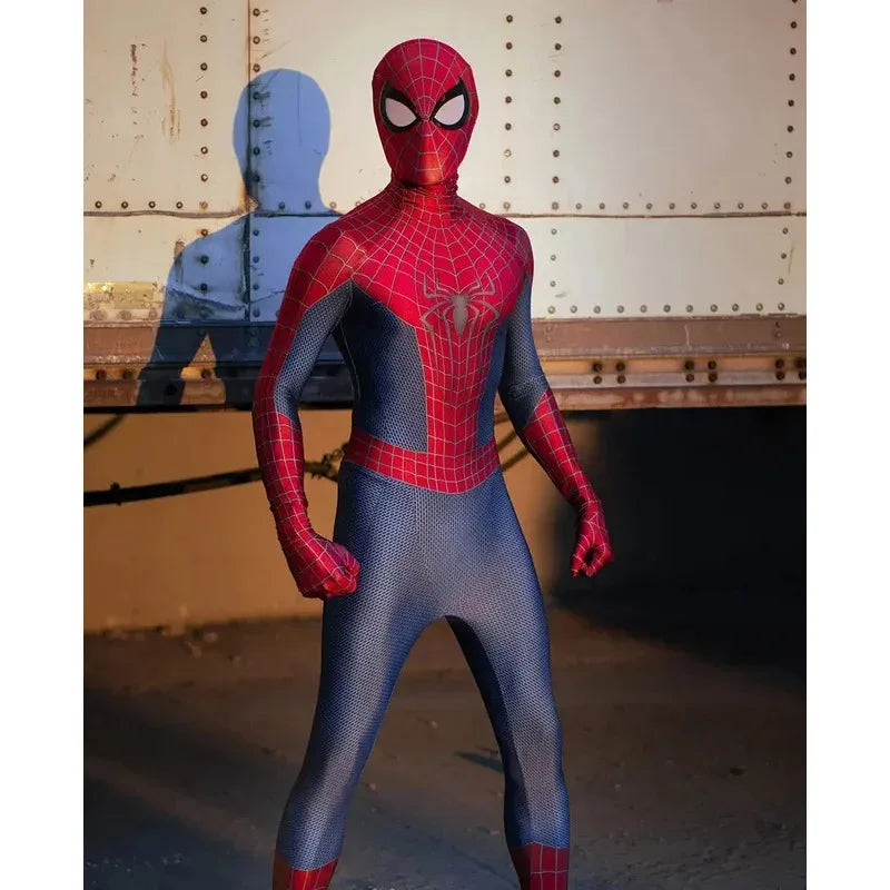 ♥ New 2025 Halloween Men TASM 2 Spider Cosplay Costume Superhero Zentai Suit Adults Boys Male Full Bodysuit ★ Bear House